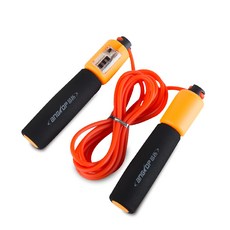 昂拓 計數跳繩 紅色, 舒適泡棉手柄, 內置計數器, 可調整長度, 方便攜帶, 1入, 300cm