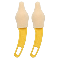 DoubleHeart 寬口奶嘴清潔刷, 黃色, 2支