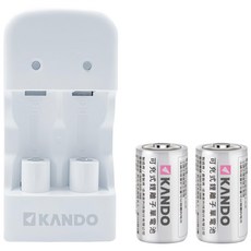 KANDO 感動 MU-123 電池充電器套組, 適用CR2/CR123A, 內附兩顆電池, 電池容量300mAh, 1組