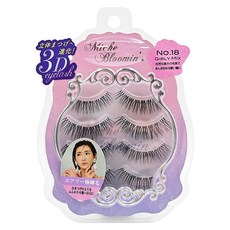 Miche Bloomin 蜜絲綸美 No.18 Girly 混搭少女 3D 假睫毛 Set, 仿真毛流感 輕盈無存在感, 1盒