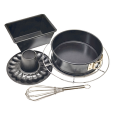 KAI 貝印 製果模組 兒童用 DB-2041 打蛋器 + 散熱架 + 麵粉篩 + 蛋糕模具, 1組
