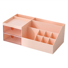 小清新多功能桌面收納盒, 珊瑚粉, 1個