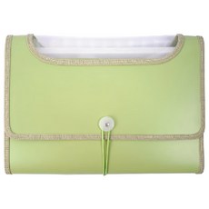 DaTaBanK 三田文具 A4開天窗12層風琴夾, 尺寸: 33.5*24.5*2.5cm, 型號: KA4-12FW-27, 材質: 聚丙烯(P.P), 綠色, 1個