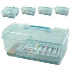 JUSKU 佳斯捷 小旅行家置物箱/收納盒/置物盒/工具箱, 藍色, 6個