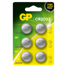 GP Batteries 超霸 CR2032 鈕型鋰電池 3V 更持久電力, 1組, 6顆
