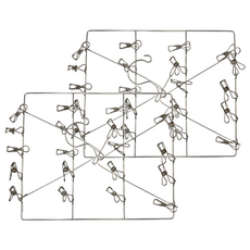 不鏽鋼衣襪架 方形單層 20夾 小 3格, 2組