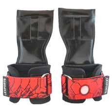 Lexports Fitness 勵動風潮 專業重訓健身 皮革拉力帶, 漫畫系列 鋼鐵紅, FIT XS-M, 1雙