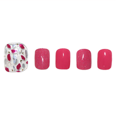 GLOSSYBLOSSOM 足部美甲凝膠貼片 Set 38片, Pearl Rose Lip, 半固化真甲凝膠貼, 1組