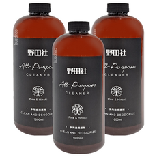 野田社 松香檜木多用途清潔劑 植物萃取 驅蟲防蟑 天然精油 光亮持久配方, 1L, 3瓶