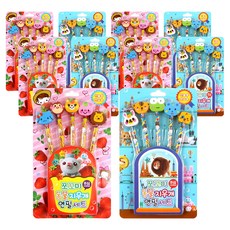 小不點動物橡皮擦鉛筆組 B芯, 動物橡皮擦鉛筆組, 10套, 50支