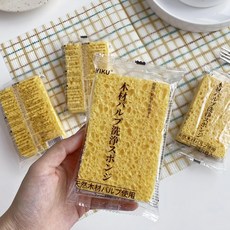 UYIKU 木漿海綿 Set 6 天然木材木漿清潔海綿, 11 x 7 x 2.5cm, 1組