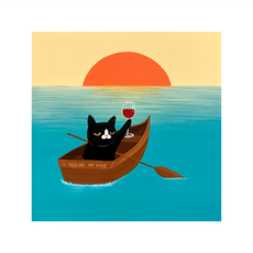 西格傢飾 療癒多巴胺趣味貓咪無框畫 松木 油畫布 鐵製掛勾, 40 x 40cm, 我的決定