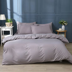 Ishur 伊舒爾 柔絲棉素色薄被套- MIT台灣製造, 觸感平滑輕柔, 透氣舒適, 活性印染不易退色, 經典灰, 單人