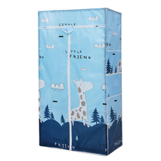 Cotton Field 棉花田傢飾 路易鐵力士架防塵衣櫥布套 (不含鐵力士架) 92x46cm, 長頸鹿 天藍色 + 深藍色