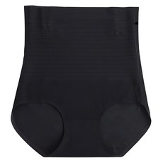 超薄高腰收腹提臀塑身內褲 尼龍彈性纖維 黑色, L