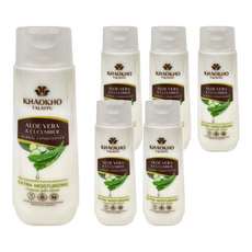 KHAOKHO TALAYPU 考柯萃 雙草本柔順潤髮乳 蘆薈 小黃瓜, 深層保濕 適用所有髮質, 330ml, 6瓶