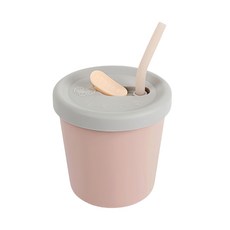 haakaa 矽膠水杯吸管組, 防脹氣、防止溢漏, 100%食品級矽膠製作, 不含PVC、BPA、磷苯二甲酸, Pink, 150ml, 1個