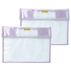 Bagtory HK 百寶袋王 粘貼型文件袋 BKA4, A4 L31cm x W22cm (8cm深) 0.3mm環保透明PVC材料 尼龍包邊 尼龍風琴摺, 2個