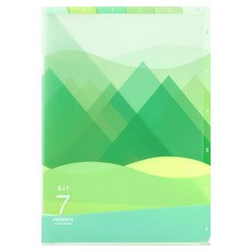 日本 MIDORI 7層半透明資料夾 A4, 山景綠, 1個