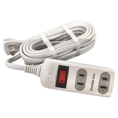 朝日電工 防雷1開3插延長線, 4.5m, 白色, 1個