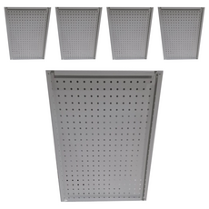 撥撥的架子 洞洞板組 洞洞板 43X58cm+5cm掛勾(電鍍)X5, 1組, 白色