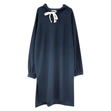 Pangpang Shop 連帽長袖孕婦洋裝, 海軍藍, 均碼
