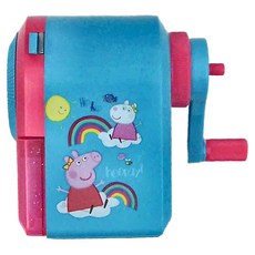 Peppa Pig 粉紅豬小妹 大小通吃可調式削筆機 防卡鉛設計 旋轉式兩孔, 深藍色, 1個