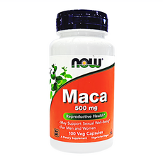 NOW Foods MACA瑪卡膠囊 500mg 專為男性設計, 100顆, 0.6g, 1罐