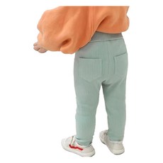 愛北鼻 豎條百搭PP褲 120 豆綠色 兒童長褲