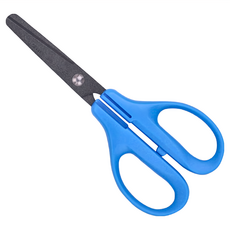 CANARY 長谷川刃物 兒童不粘膠剪刀，圓形刀刃安全，適合中小學生辦公，不鏽鋼刀片，ABS樹脂, EP-150F, 1支