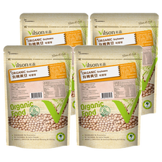 Vilson 米森有機 100%有機黃豆, 嚴選有機食品, 不使用農藥、化學肥料及任何人工添加物, 450g, 4包