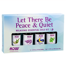 NOW Foods 和平寧靜純精油套裝 4x10ML 美國原廠原裝進口, 薰衣草 + 薄荷 + 尤加利 + 甜夢複方, 10ml, 1組