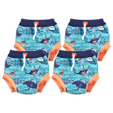 close Pop-in 嬰兒尿布褲 游泳用 男女通用 魟魚,束口設計, 彈性材質, 裏層鋪棉, M, 4件