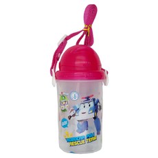 ROBOCAR POLI 波力 滑蓋吸管水壺, 紅色, 420ml, 1個