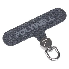 POLYWELL 寶利威爾 手機掛繩夾片 360度扣環 PW15-T65-0817, 銀扣 + 深灰色, 1個