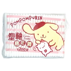 布丁狗 塑軸棉花棒 100%純棉雙頭, 200支, 6包