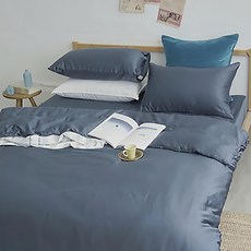 BUHO 布歐 素面文青300織 雙人加大床包枕套-60支萊賽爾纖維 (60s)