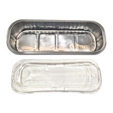 長方形鋁箔 附蓋 咖啡色 200ml, 100個, 1組