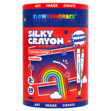 FLOWER MONACO 可水洗絲滑慕斯蠟筆, 24色, 適用於3歲以上, 1個