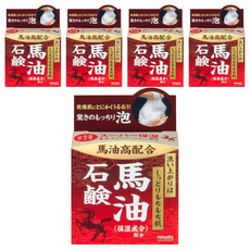 MEISHOKU 明色 泡美人馬油潔面皂，高比例配方，使用感溫和，無香料、無著色劑, 80g, 5個
