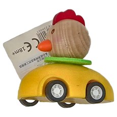 德德小品集 木製動物迴力車, 小雞, 1個
