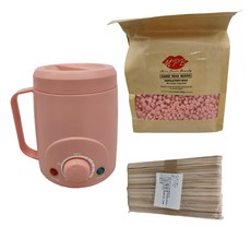 MPb 巴黎小姐 雲朵粉熱蠟機 含熱蠟豆500g 木棒50入, 單一商品, 1組