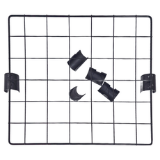 KI WISH 居家生活 側邊鐵架方格網, 附夾片 4個 Set, 1組, 黑色