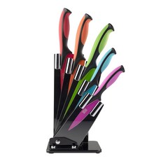 taylor's eye witness Dexterity刀座 + 不沾刀具5件組, 主廚刀 + 切肉刀 + 麵包刀 + 多用刀 + 削皮刀 + 刀座, 1組