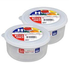NAKAYA 日本 食品圓型保鮮盒 K144-H 透明 800ml, 1組, 2個附蓋保鮮盒, 2個