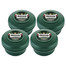 PRORASO 綠標刮鬍皂，含桉樹油和薄荷醇，超級配方, 150ml, 4罐
