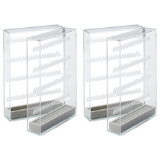 MUJI 無印良品 灰絨內盒 小物用 可對應壓克力項鍊耳環收納 左右對開型 16.7 x 3.7 x 2cm, 灰色, 2個