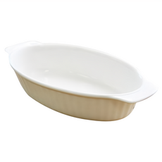 SSUEIM 橢圓陶瓷盤 柔和白色, 24*12.9*5.1公分, 中, 1個