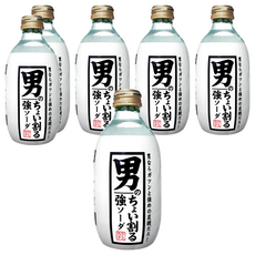 木村飲料 男人強碳酸水 日本風味 特色玻璃瓶設計, 300ml, 6瓶