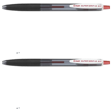 PILOT 百樂 0.7按鍵舒寫筆 SUPER GRIP G, 紅, 2支